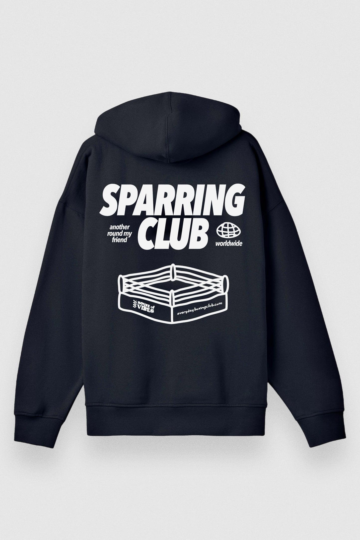 Sparring Club Heavy Oversized Black Boxing Hoodie House of Vibes