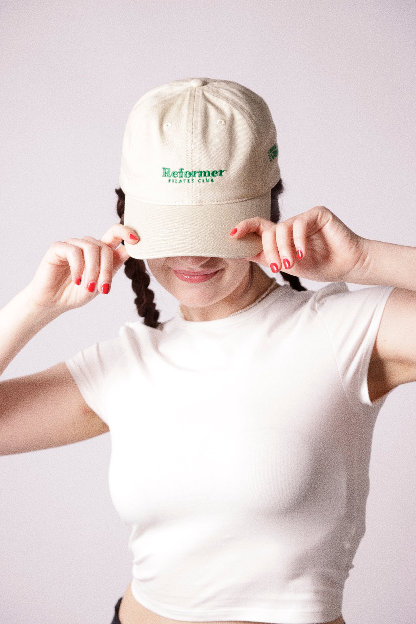 Reformer Pilates Club Cap "Positivity in Motion" Organic Beige Dad Hat - House of Vibes