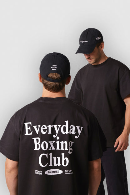 Everyday Boxing Club Black Oversized Faded Organic T-Shirt 240 GMS House of Vibes