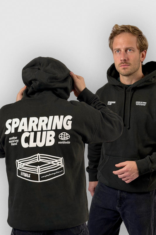 Sparring Club Schwerer Oversized Schwarzer Boxing Hoodie