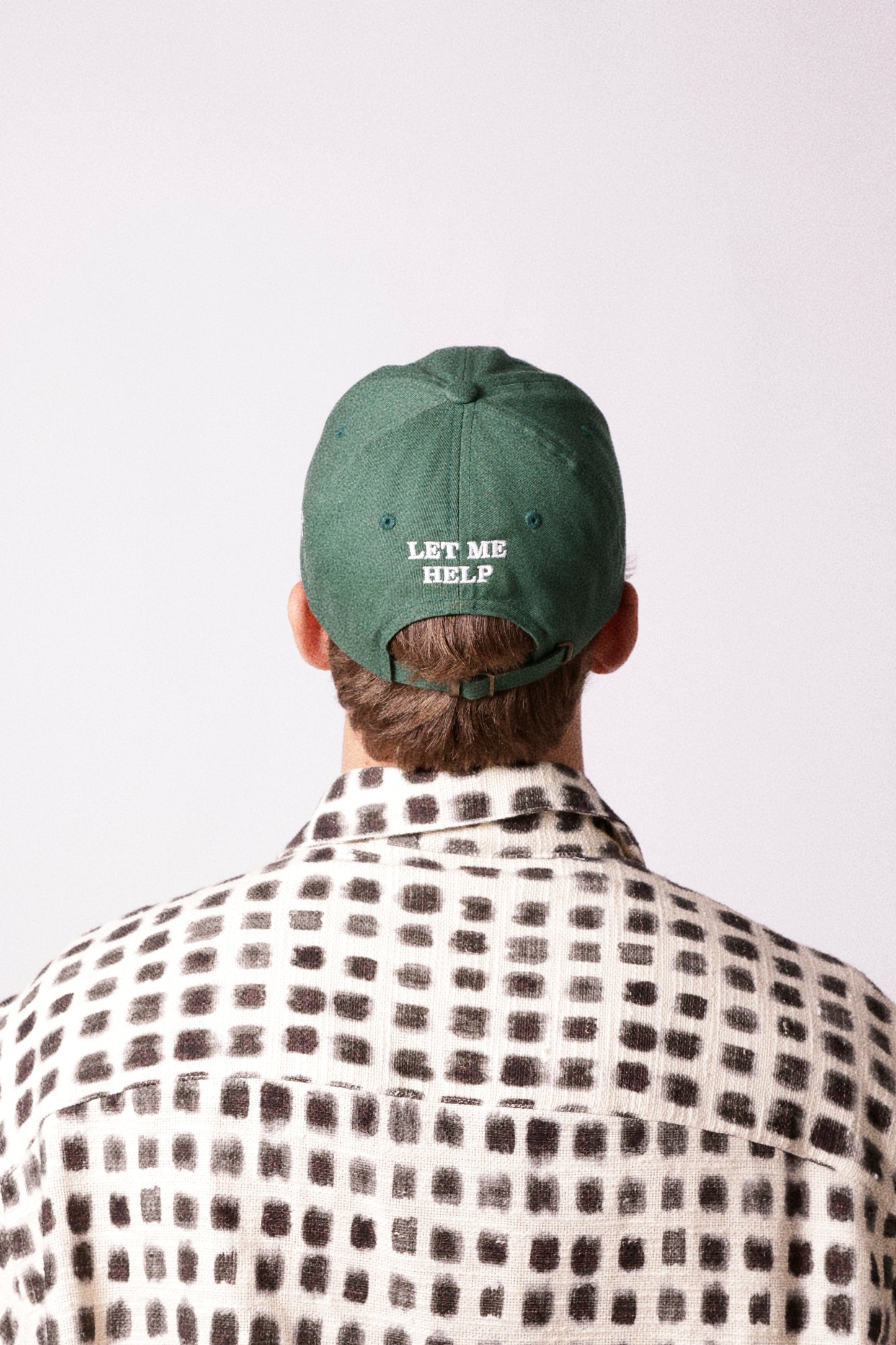 I work here Cap "Let me help" Green Dad Hat - House of Vibes