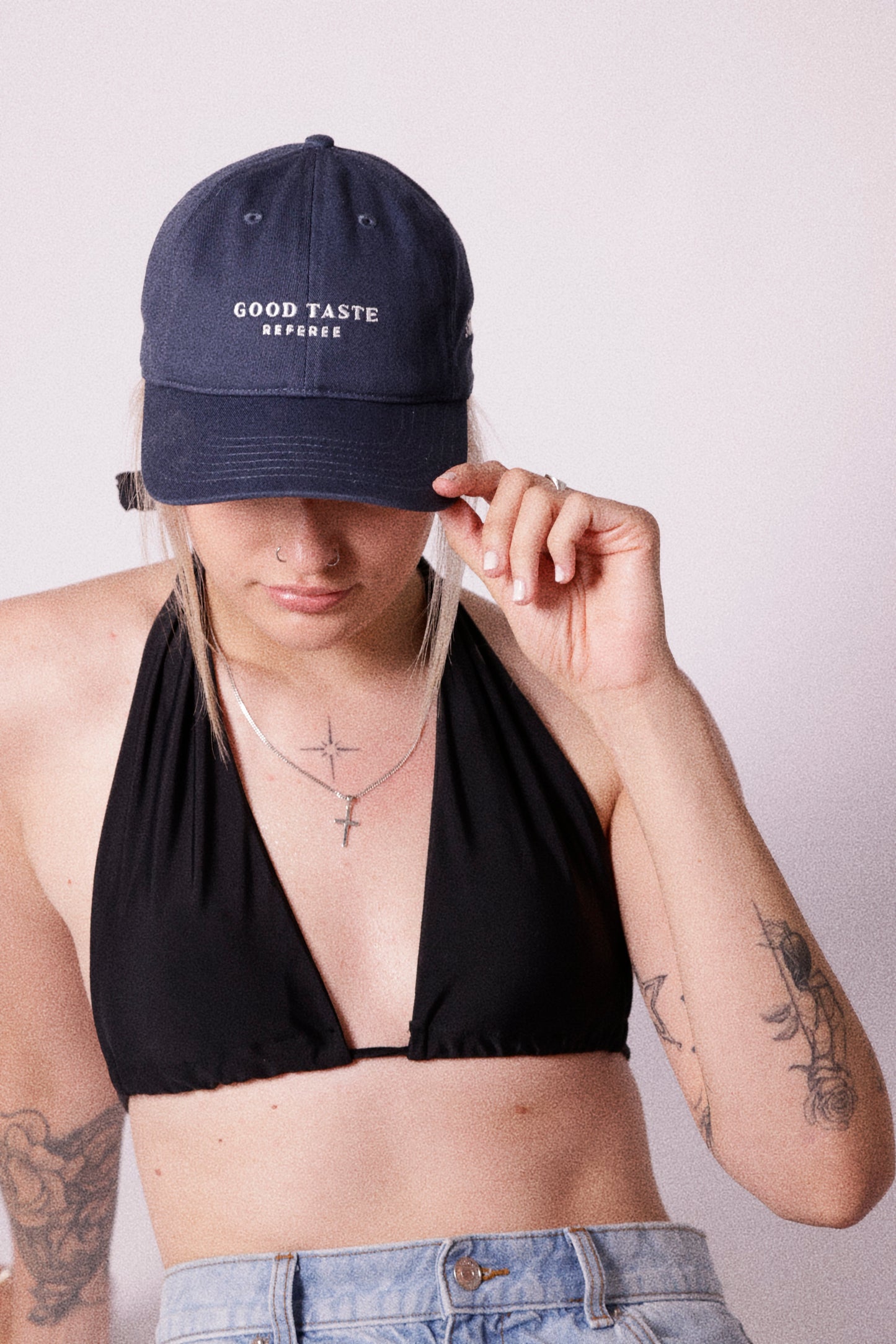 Good Taste Referee Cap "You are approved" Organic Navy Blue Dad Hat - House of Vibes